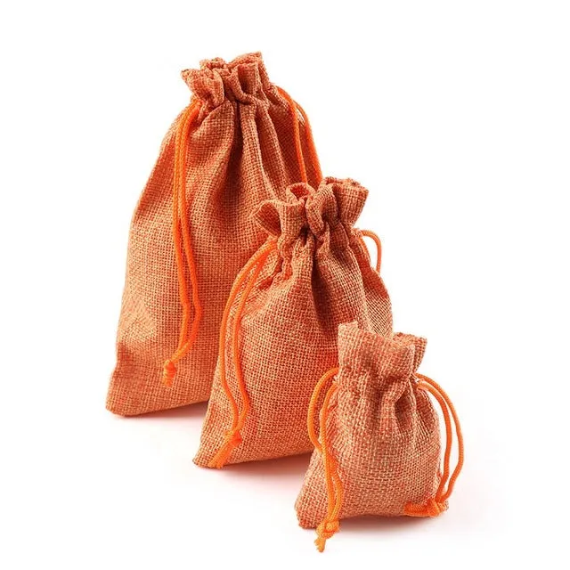 10PCS Christmas Linen Jute Drawstring Gift Bags Sacks Wedding Birthday Party Favors Drawstring Gift Bags Baby Shower Supplies