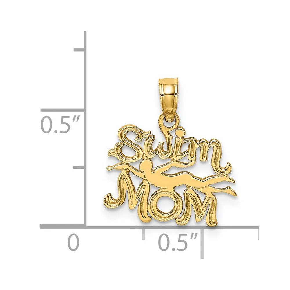 14K SWIM MOM w/Swimmer Charm