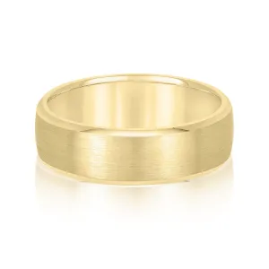 14K Yellow Gold Men's 6MM Wedding Ring With Satin Finish