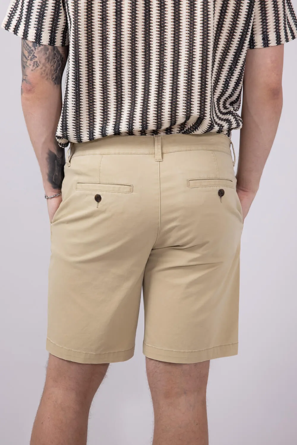 1897 Legends 9” Heavy Washed Twill Flat Front Shorts for Men in Khaki | 5GLL1223-KHAKI