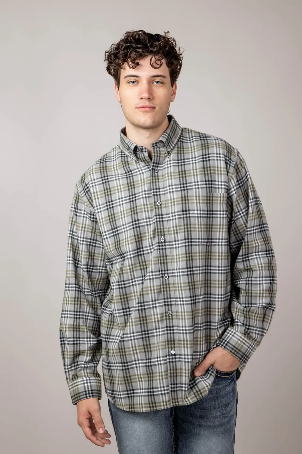 1897 Legends Flannel Shirt for Men in Olive/Grey | FW2172-OLIVE/GREY