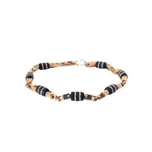 18K ROSE GOLD 13.3 GRAM AND RUBBER MEN BRACELET