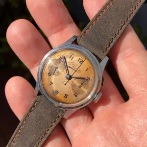 1950s Vintage Bovet Chronograph Manual Wind Tropical Patina Wristwatch