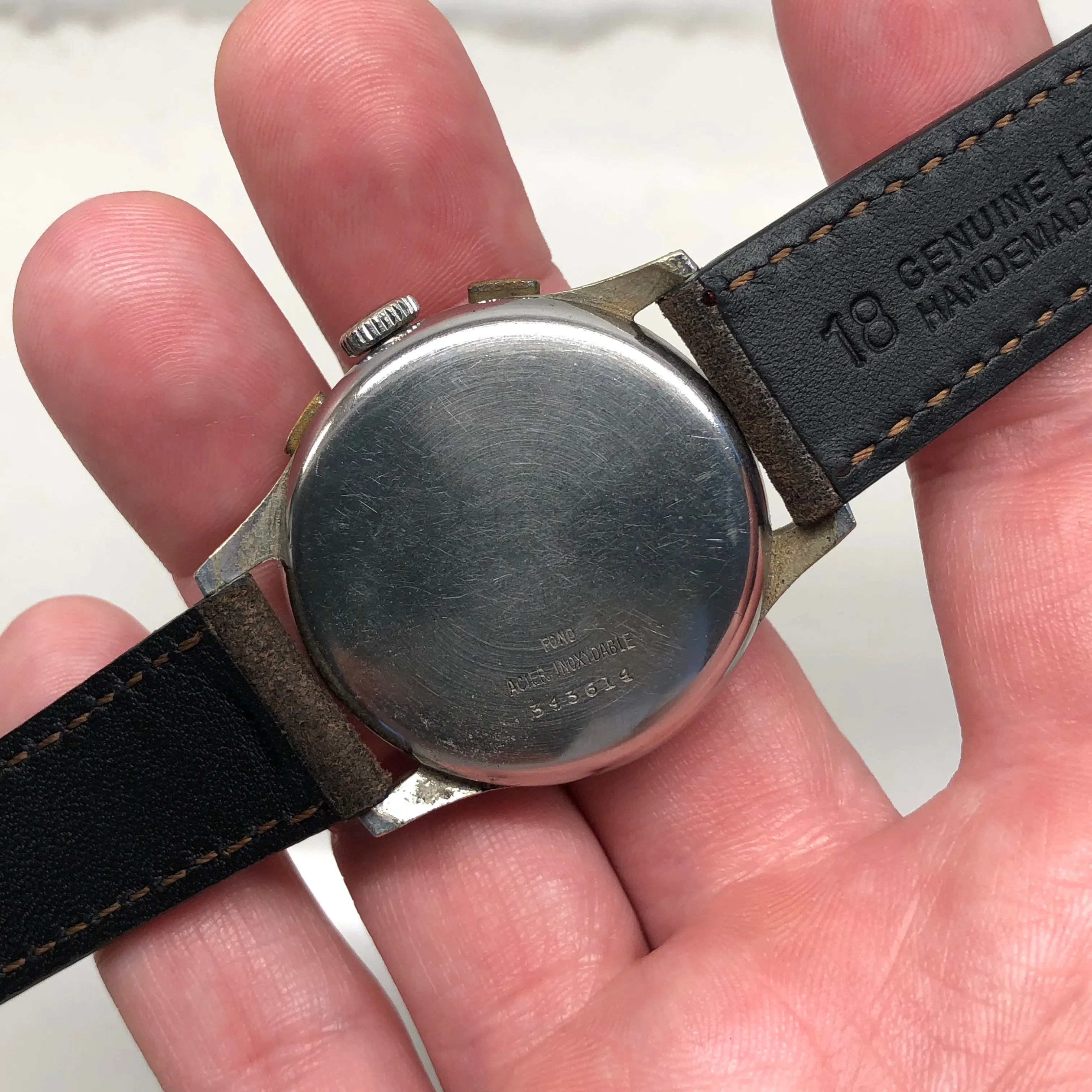1950s Vintage Bovet Chronograph Manual Wind Tropical Patina Wristwatch