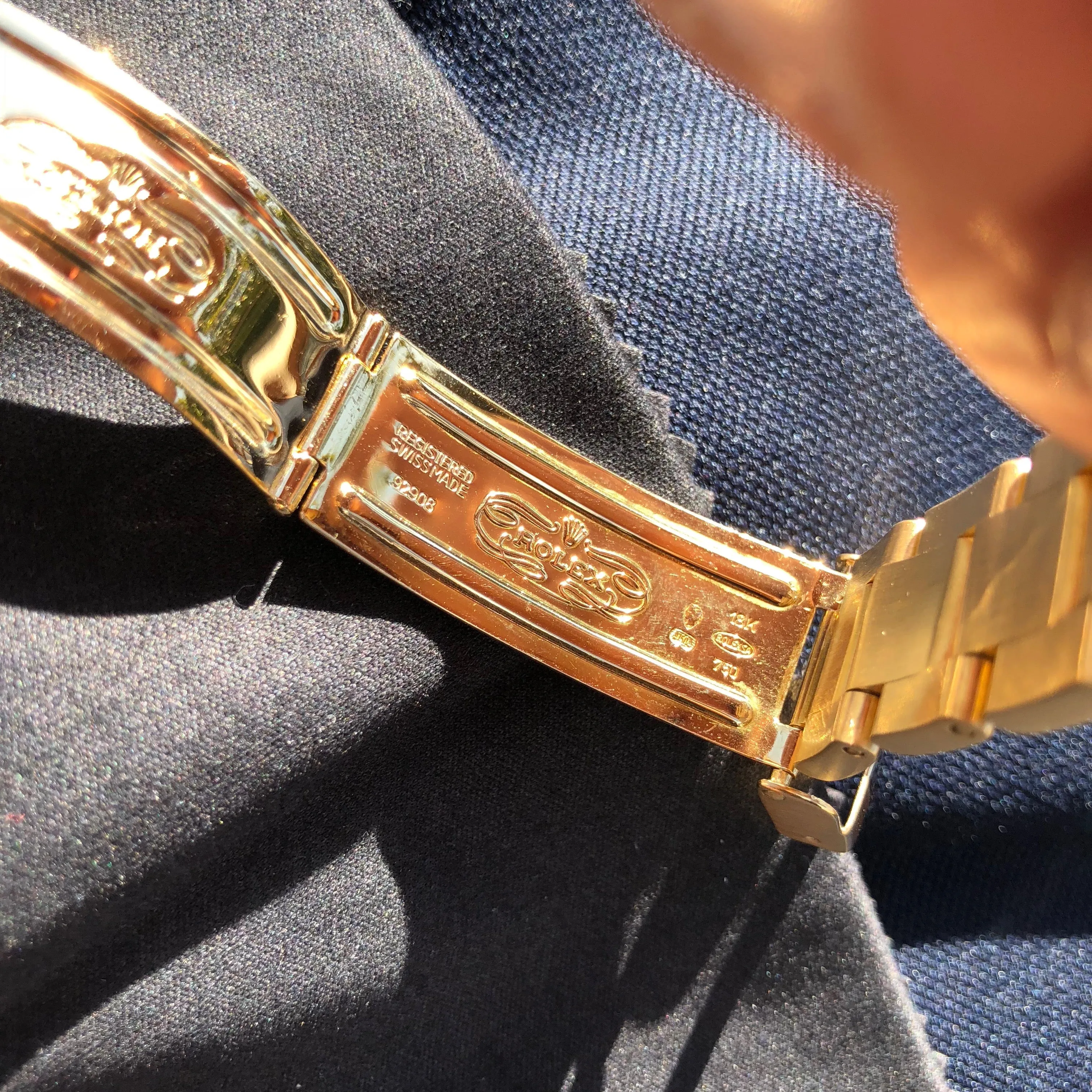 1984 Rolex Submariner 16808 Purple Color Change 18K Yellow Gold Wristwatch