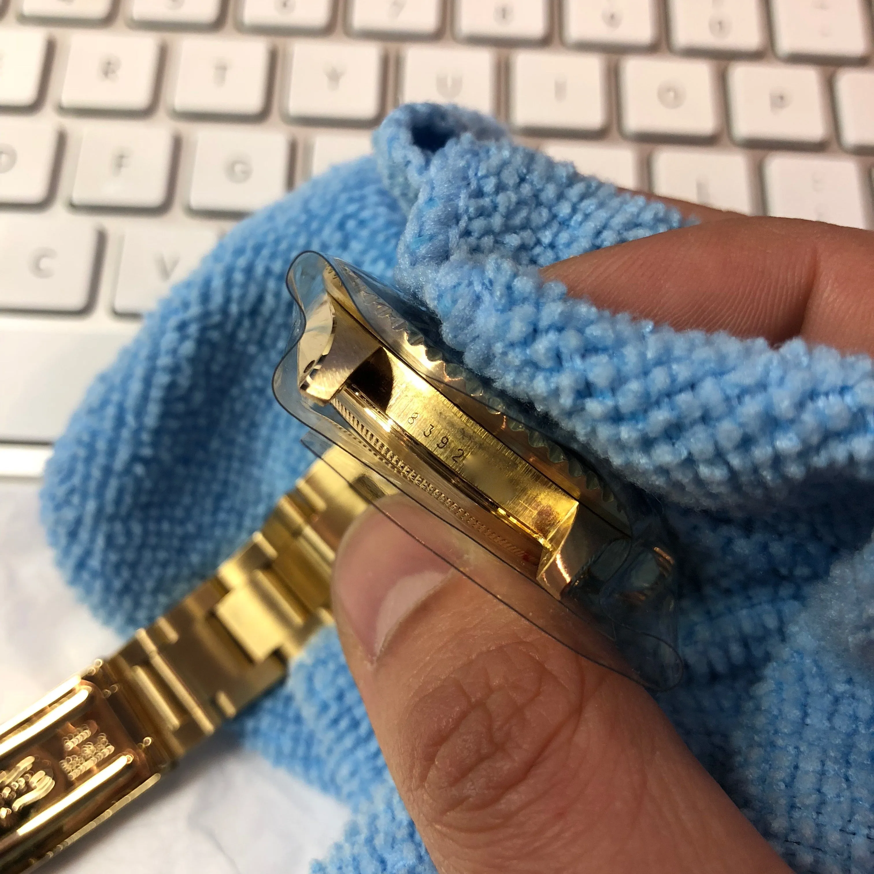 1984 Rolex Submariner 16808 Purple Color Change 18K Yellow Gold Wristwatch