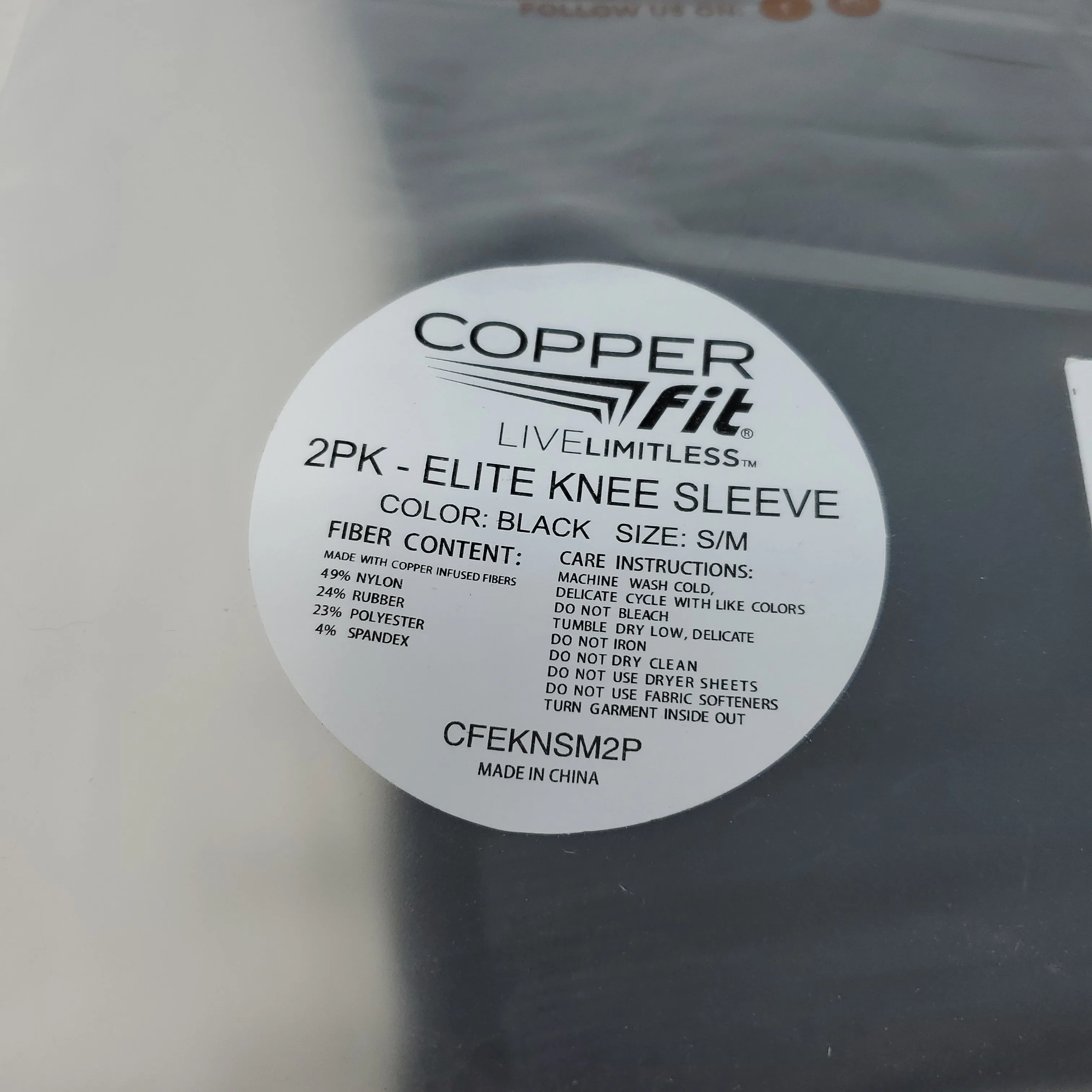 2 Pack Copper Fit Elite Knee Sleeve S/M AP48