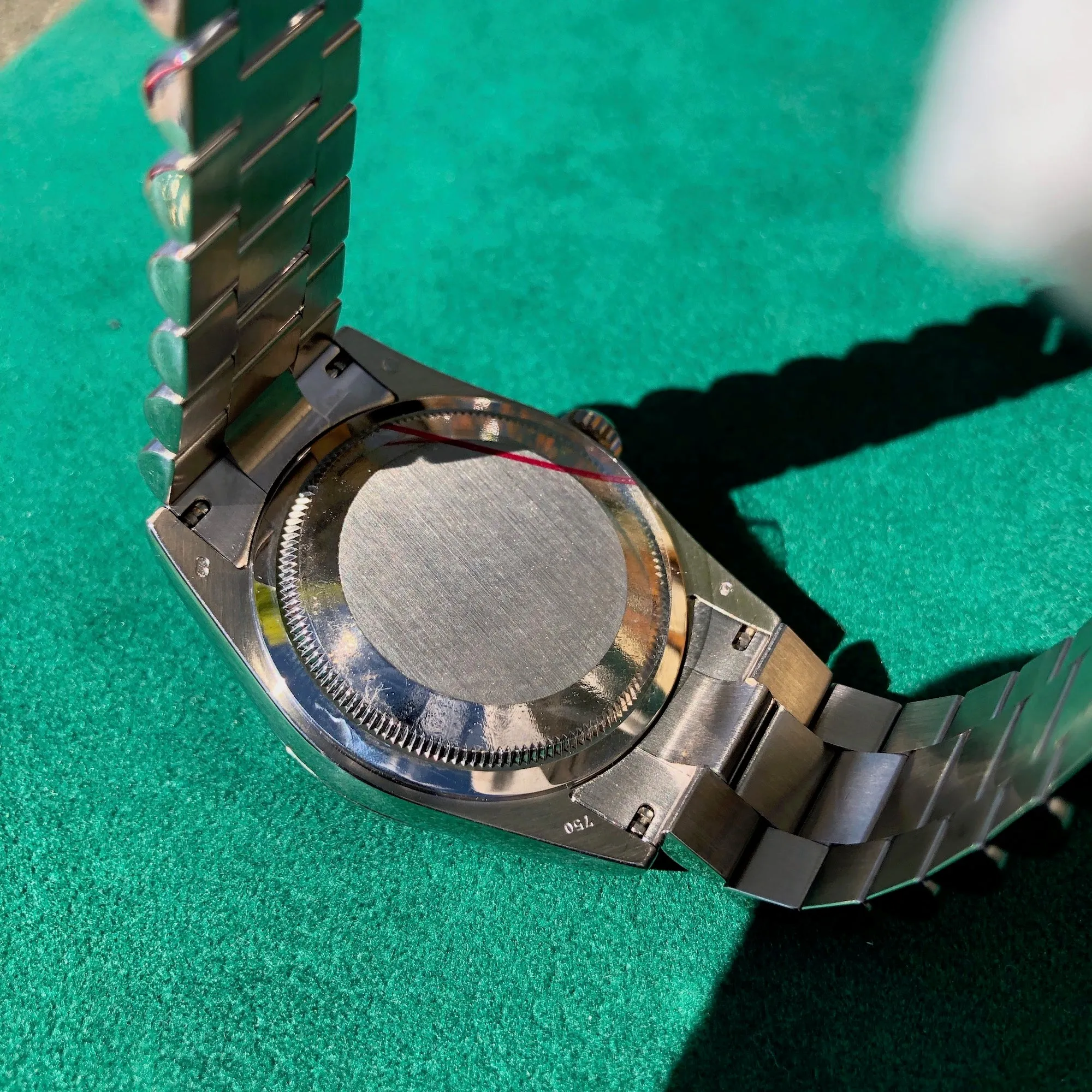 2003 Rolex President 118239 Day Date 18K White Gold Silver Roman Wristwatch