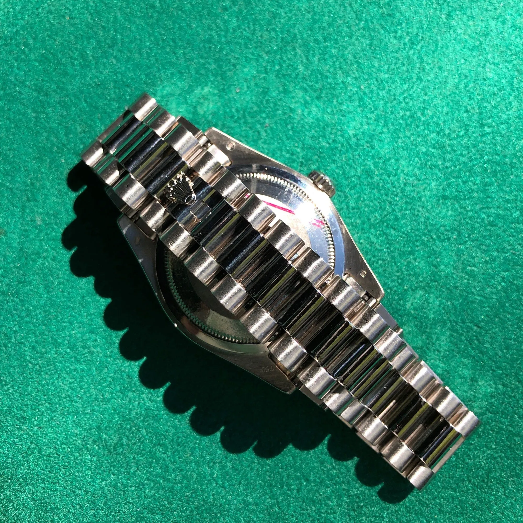 2003 Rolex President 118239 Day Date 18K White Gold Silver Roman Wristwatch