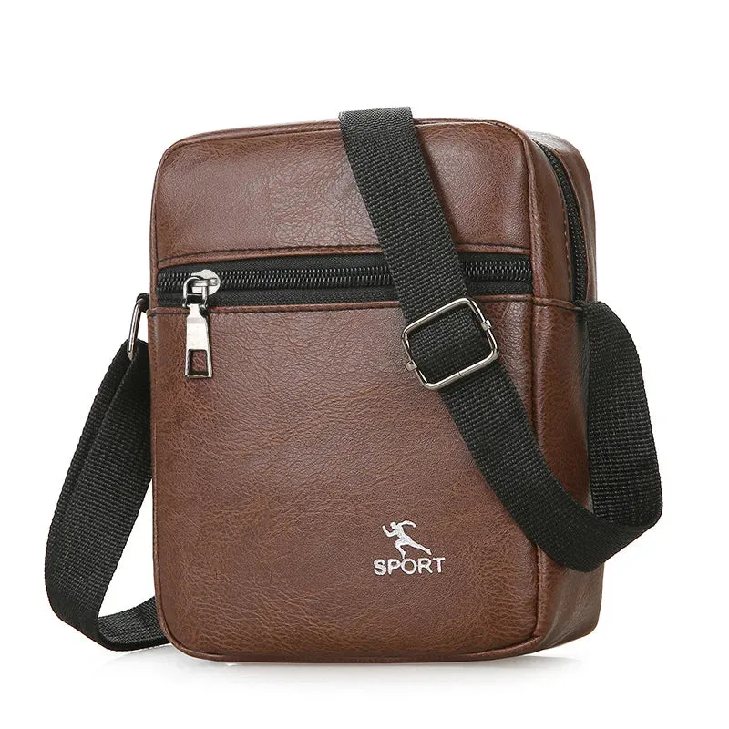2022 Fashion Men's  PU Leather Handbags Waterproof Bag For Man Male Cross Body Shoulder Messenger Bags Men's Casual Handbags
