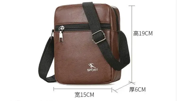 2022 Fashion Men's  PU Leather Handbags Waterproof Bag For Man Male Cross Body Shoulder Messenger Bags Men's Casual Handbags