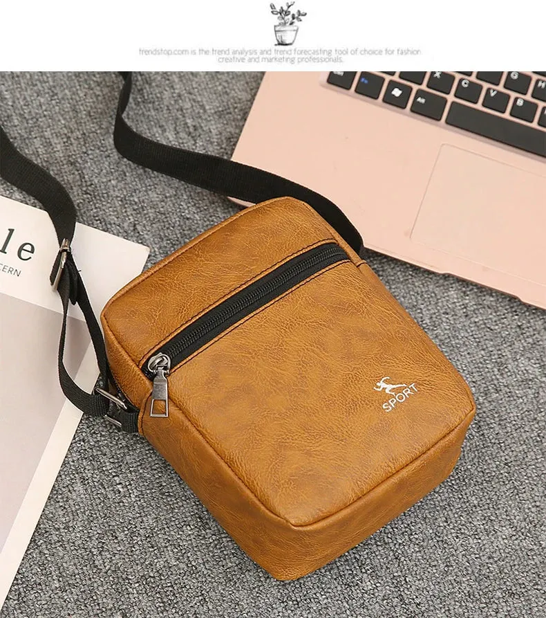 2022 Fashion Men's  PU Leather Handbags Waterproof Bag For Man Male Cross Body Shoulder Messenger Bags Men's Casual Handbags