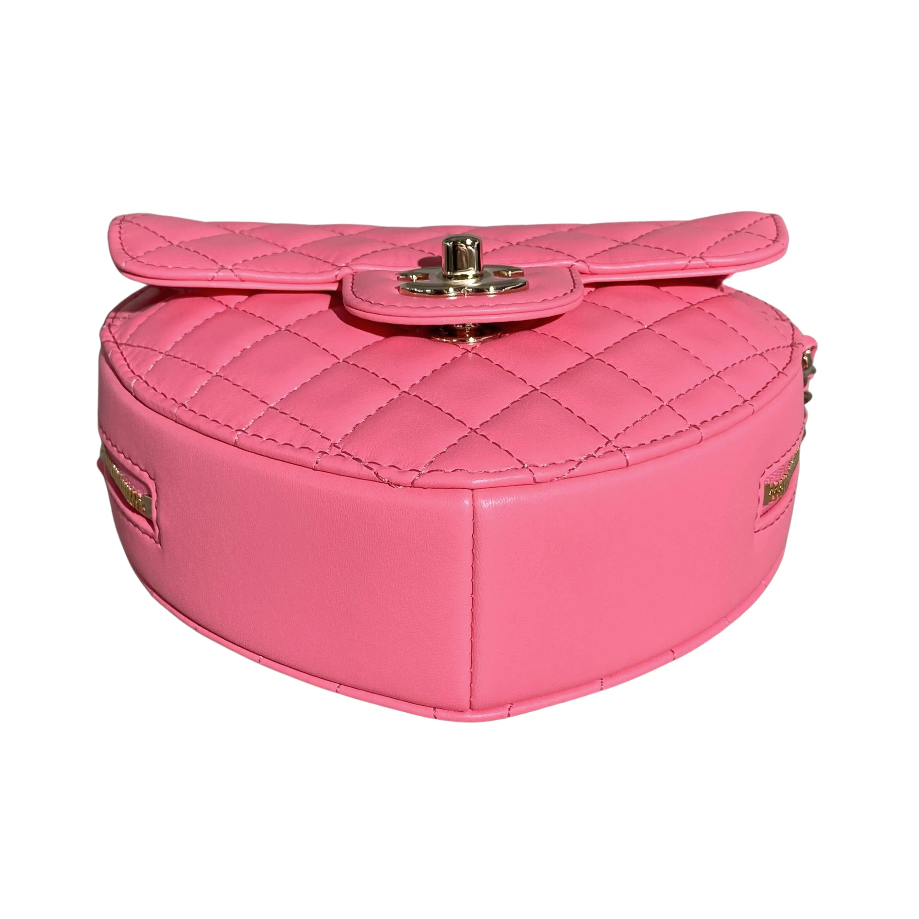 22S Large Heart Bag in Pink Lambskin