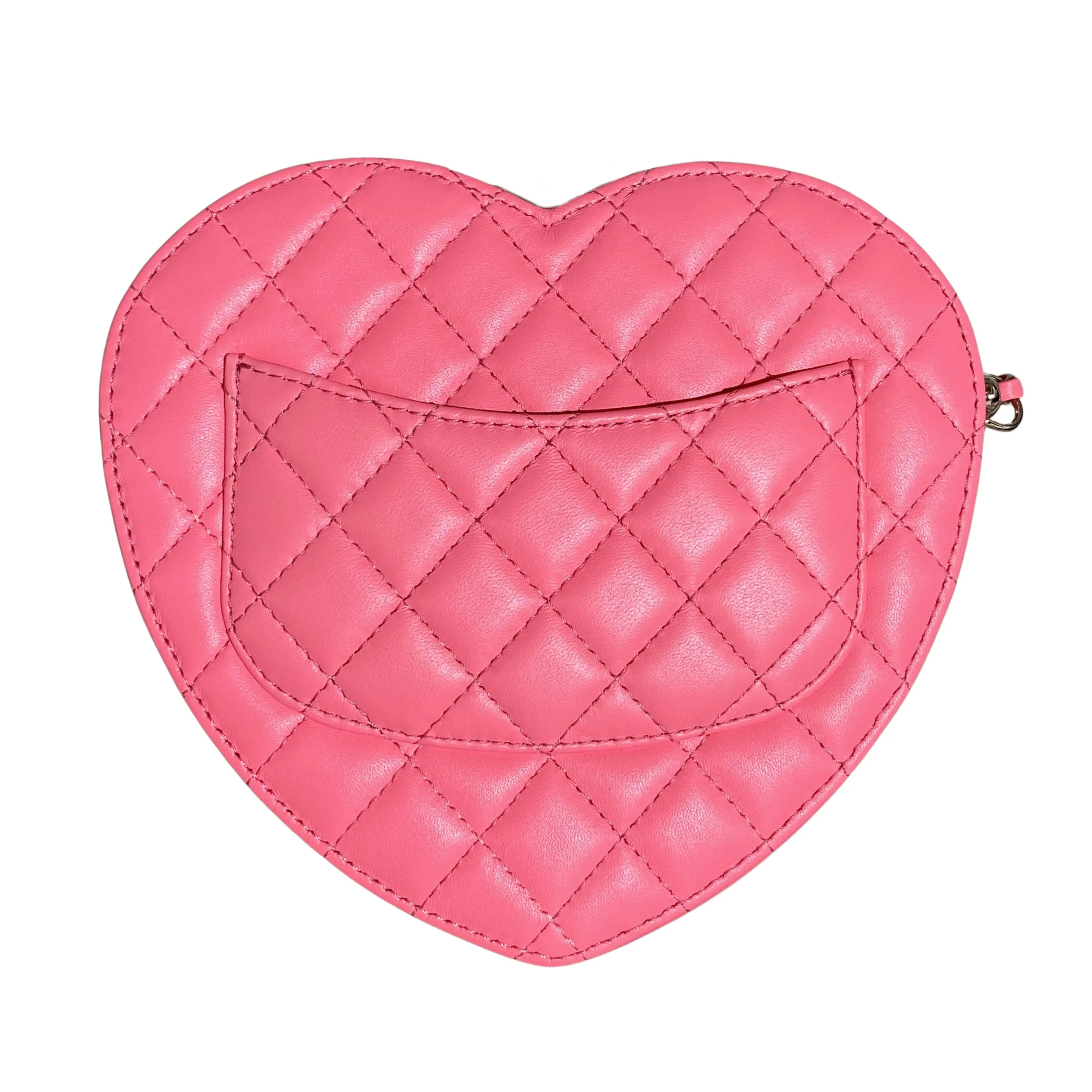 22S Large Heart Bag in Pink Lambskin