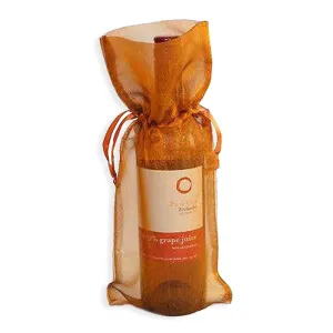 4 Copper Bronze Gold Wine Bag Gift Favor Pouch 6x14 Gift Bags Organza Satin
