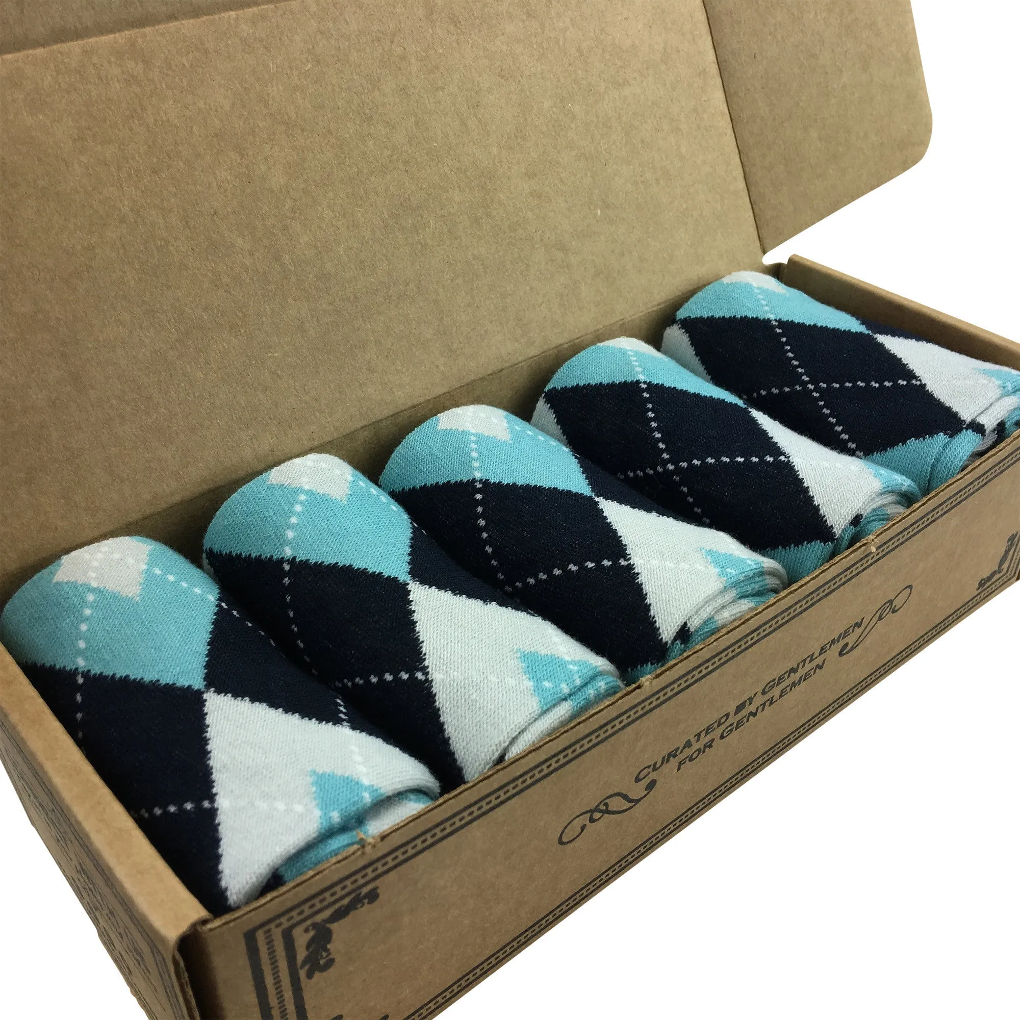 5 Pair Men Matching Fashion Dress Socks Gift Box-Groomsmen Weddings Party Socks