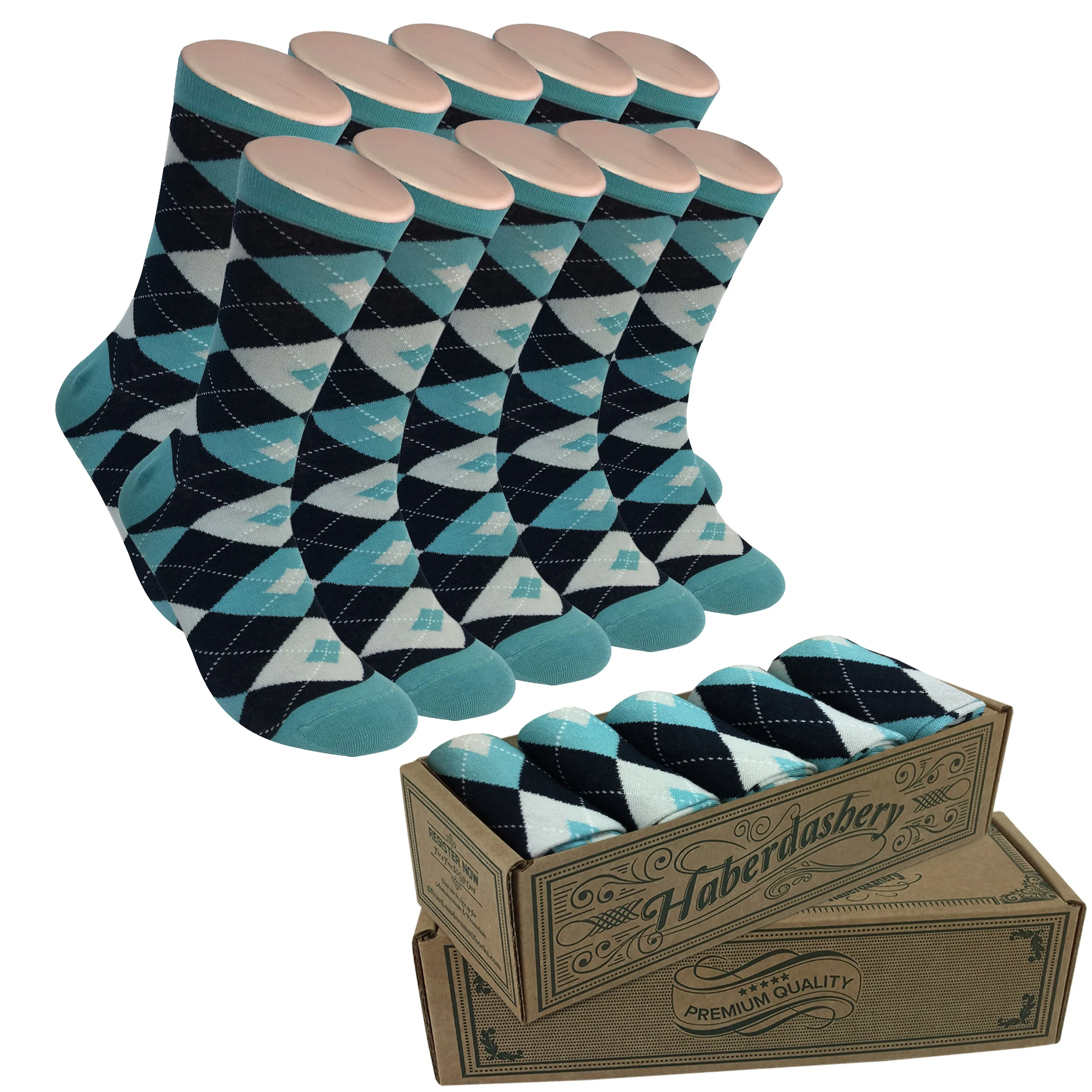 5 Pair Men Matching Fashion Dress Socks Gift Box-Groomsmen Weddings Party Socks