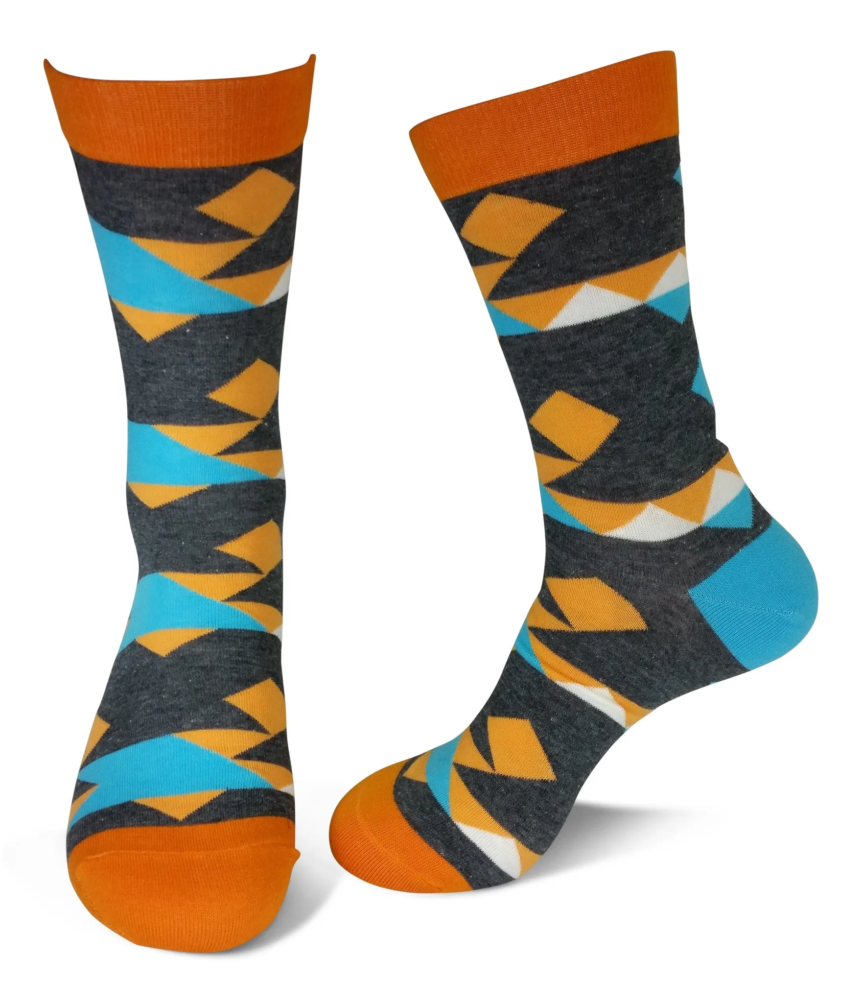 5 Pair Mens Funky Fun Colorful Socks-Hipster Power Socks-Premium Cotton Socks