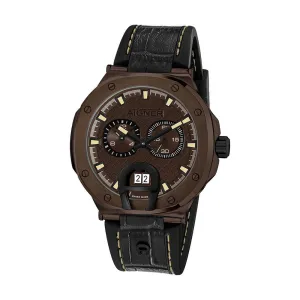 Aigner Taviano Men's Brown Dial Brown Case Black Leather Strap Watch