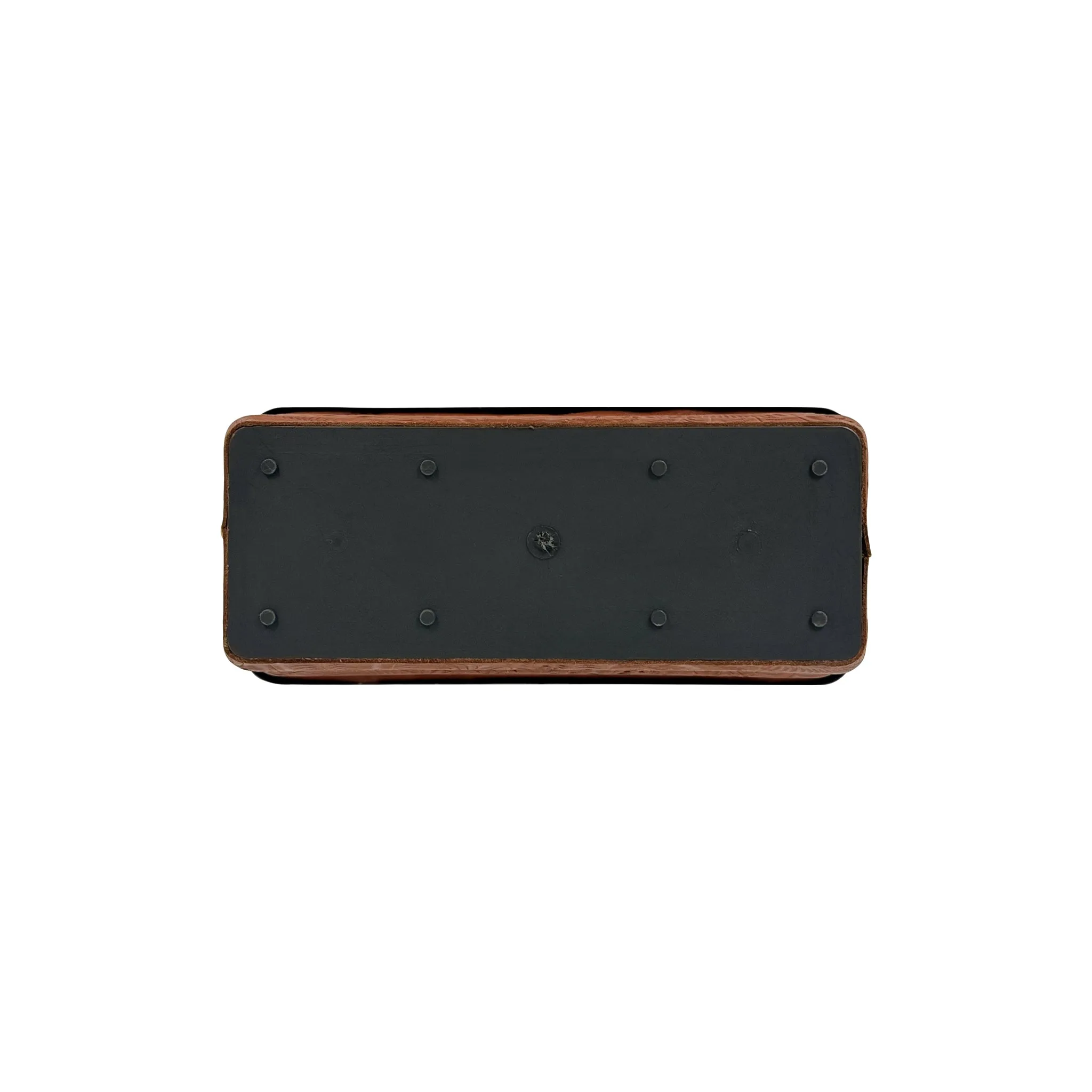 American West at Home 10" Rectangle Planter with Tooled Leather - Small