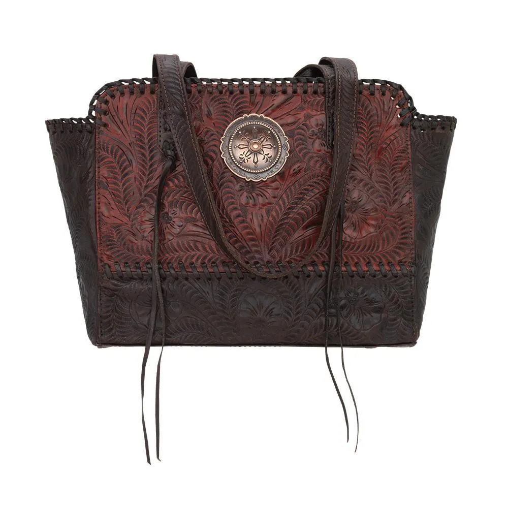 American West Handbag Annie's Secret Collection: Concealed Carry Leather Zip Top Tote