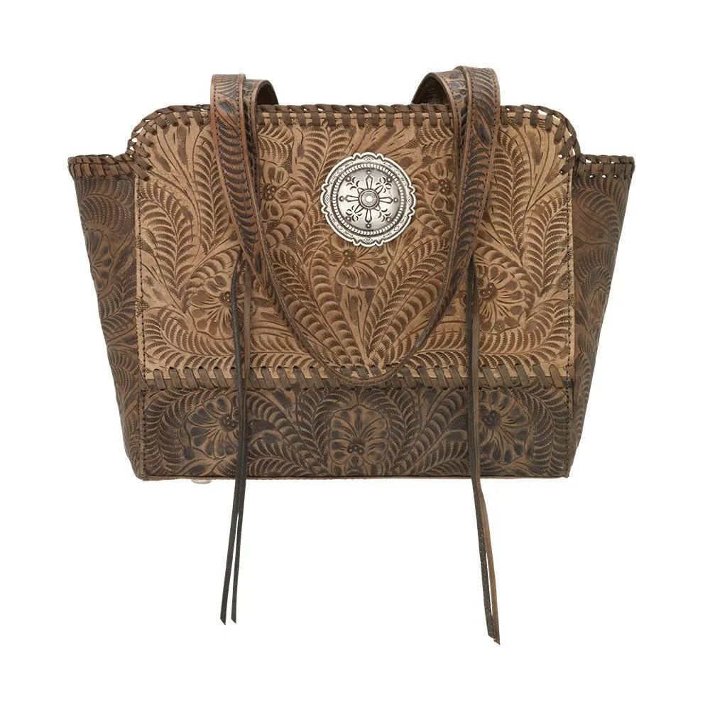 American West Handbag Annie's Secret Collection: Concealed Carry Leather Zip Top Tote