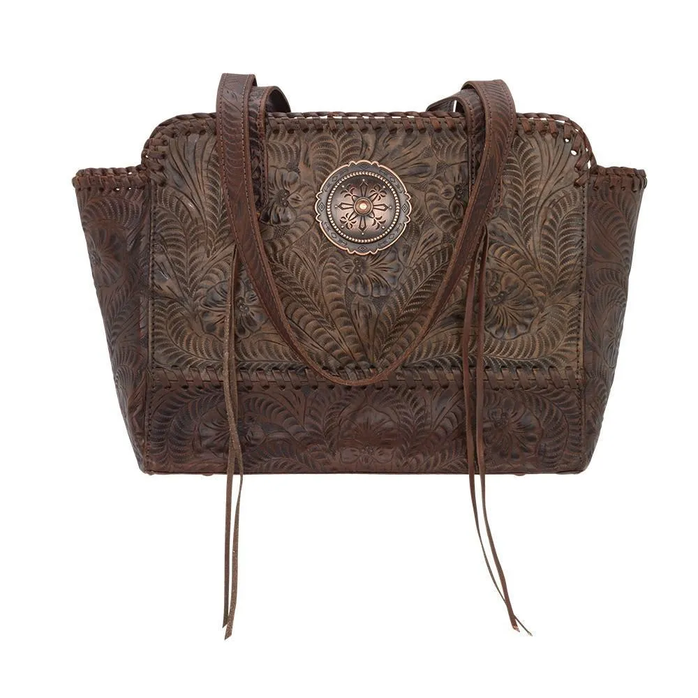 American West Handbag Annie's Secret Collection: Concealed Carry Leather Zip Top Tote