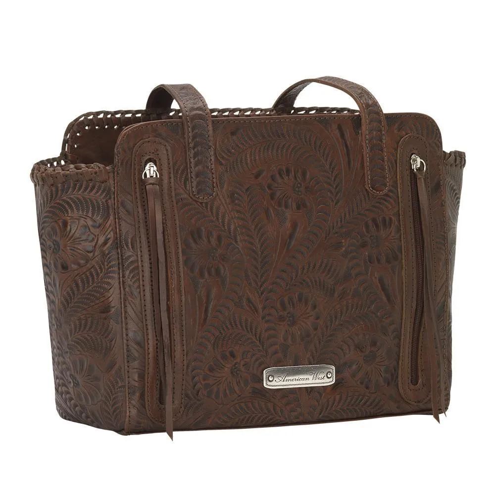 American West Handbag Annie's Secret Collection: Concealed Carry Leather Zip Top Tote