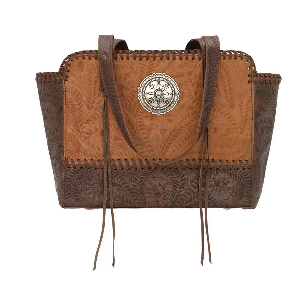American West Handbag Annie's Secret Collection: Concealed Carry Leather Zip Top Tote