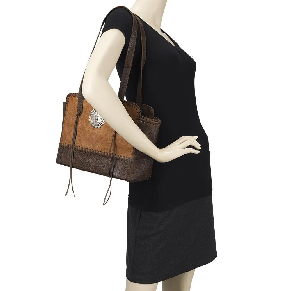 American West Handbag Annie's Secret Collection: Concealed Carry Leather Zip Top Tote