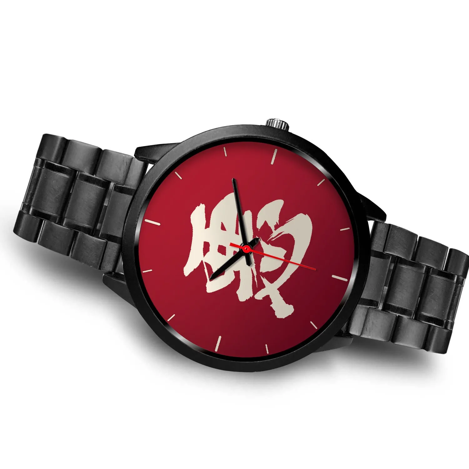 Armor King "悪" Aku Kanji Watch - Crimson Red