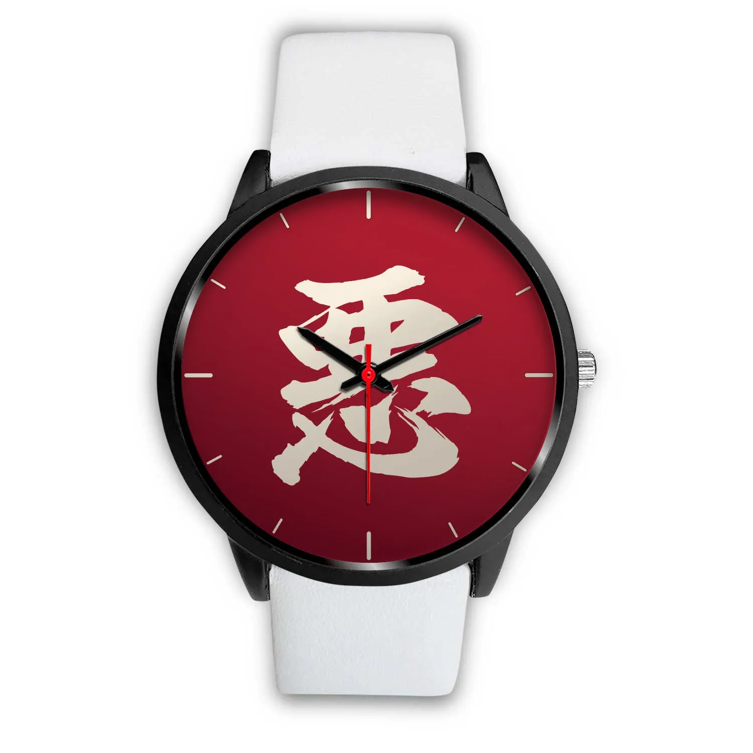 Armor King "悪" Aku Kanji Watch - Crimson Red