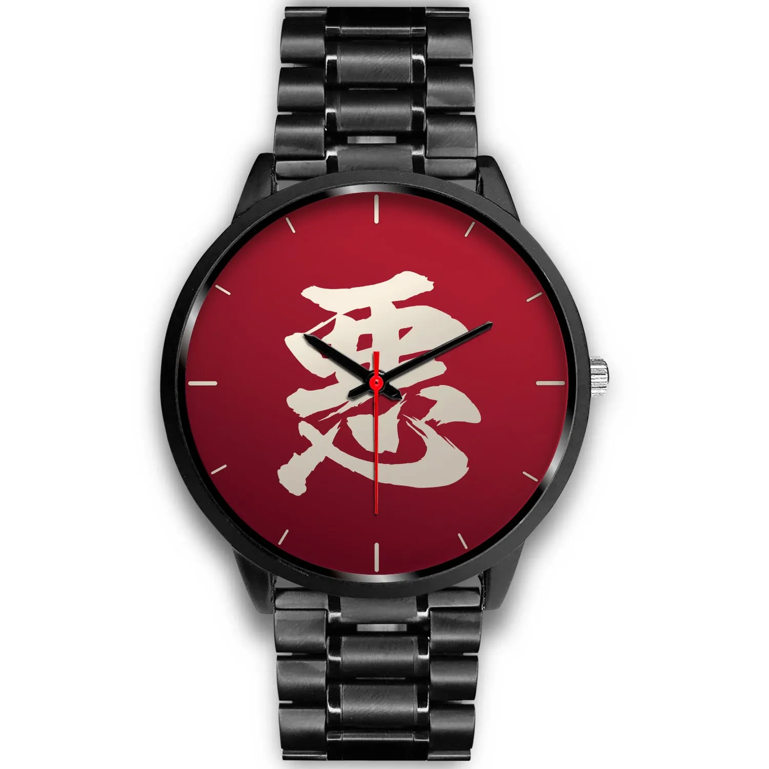 Armor King "悪" Aku Kanji Watch - Crimson Red