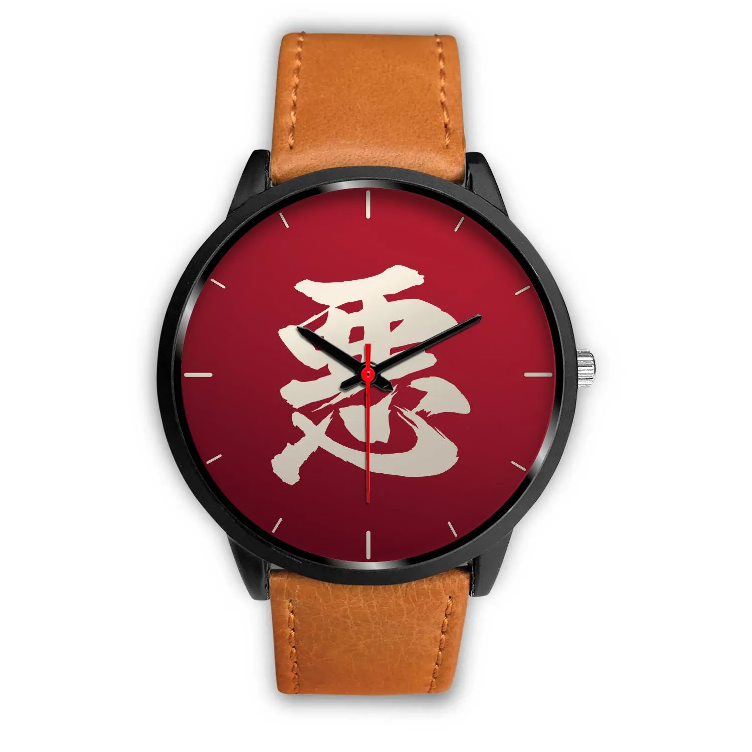 Armor King "悪" Aku Kanji Watch - Crimson Red