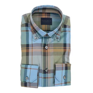 Autumn Turquoise Plaid Sport Shirt