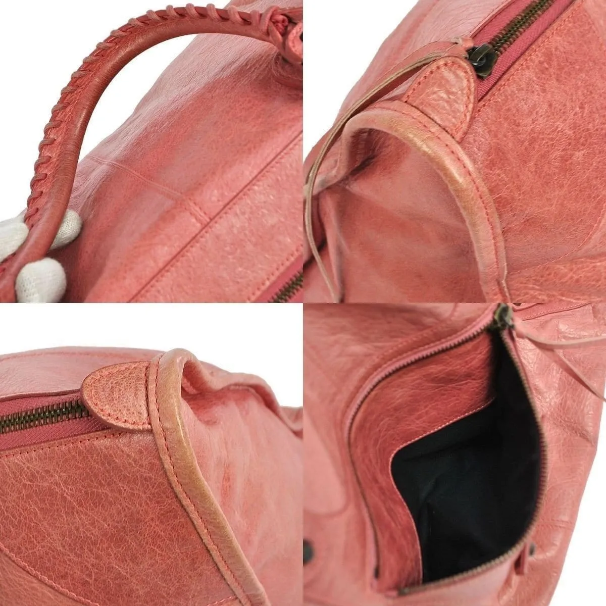 BALENCIAGA The Work Editor's Pink Leather Satchel Bag - Last Call