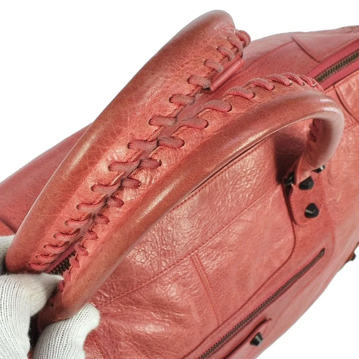 BALENCIAGA The Work Editor's Pink Leather Satchel Bag - Last Call