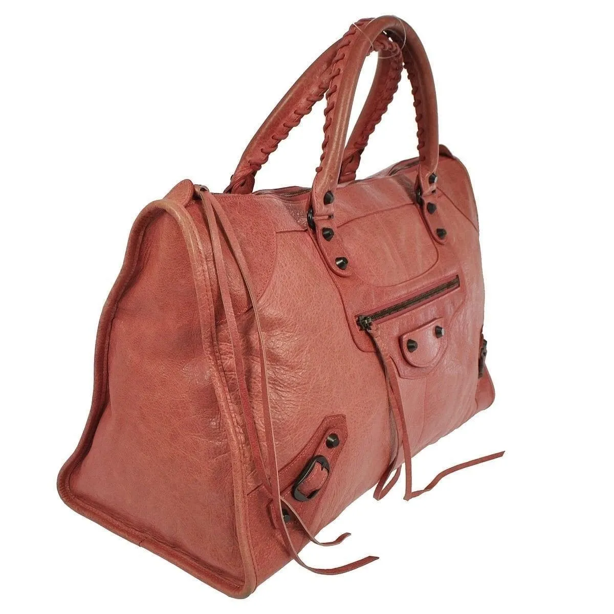 BALENCIAGA The Work Editor's Pink Leather Satchel Bag - Last Call