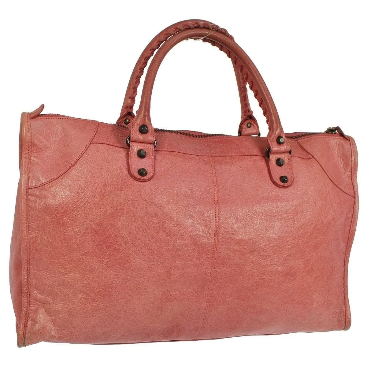 BALENCIAGA The Work Editor's Pink Leather Satchel Bag - Last Call