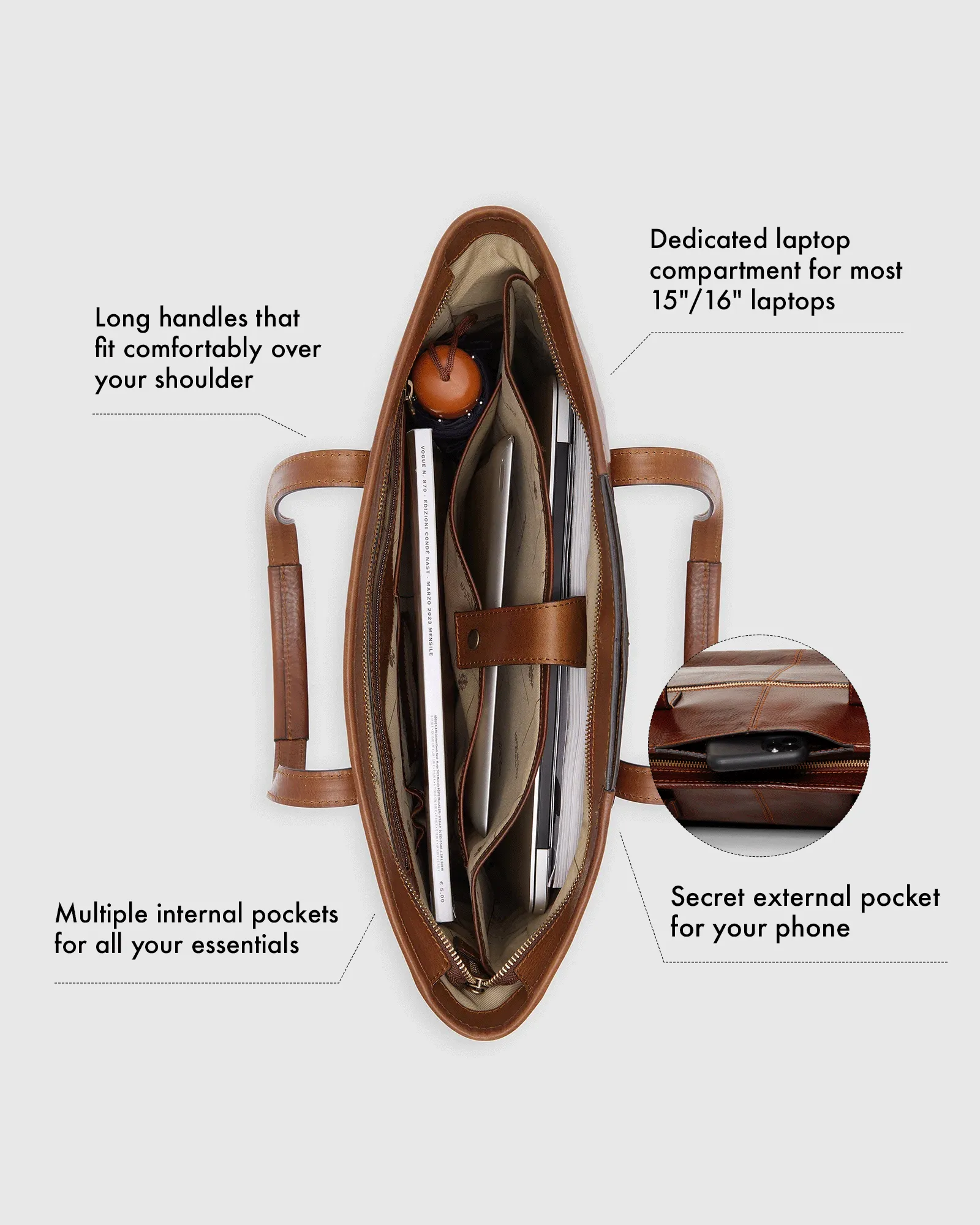 Beatrice Tan - Leather Tote / Work Bag