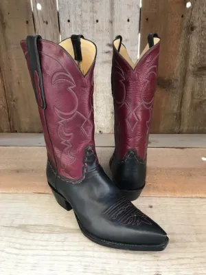 Black &  Burgundy Kangaroo Tres Outlaws Men's Classic Boot 4228