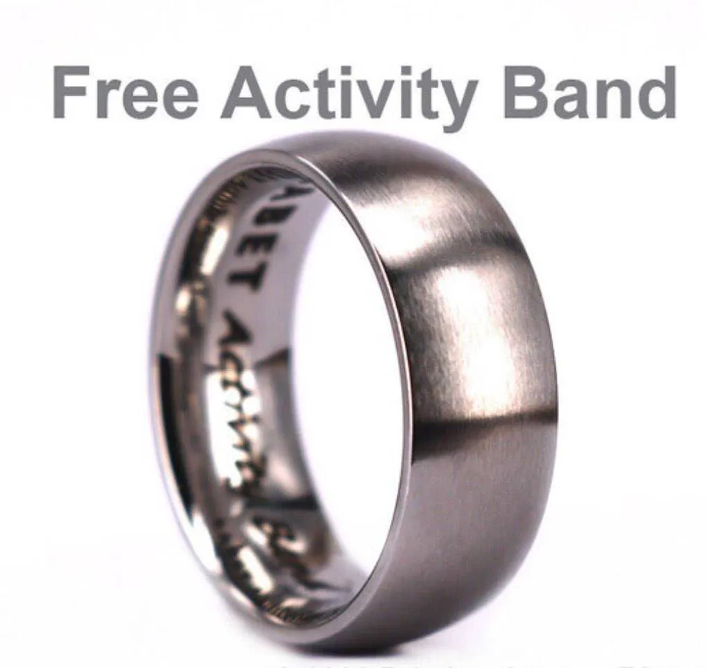 Black Tungsten Ring Exotic Olive Wood  Men's Wedding Band 8MM