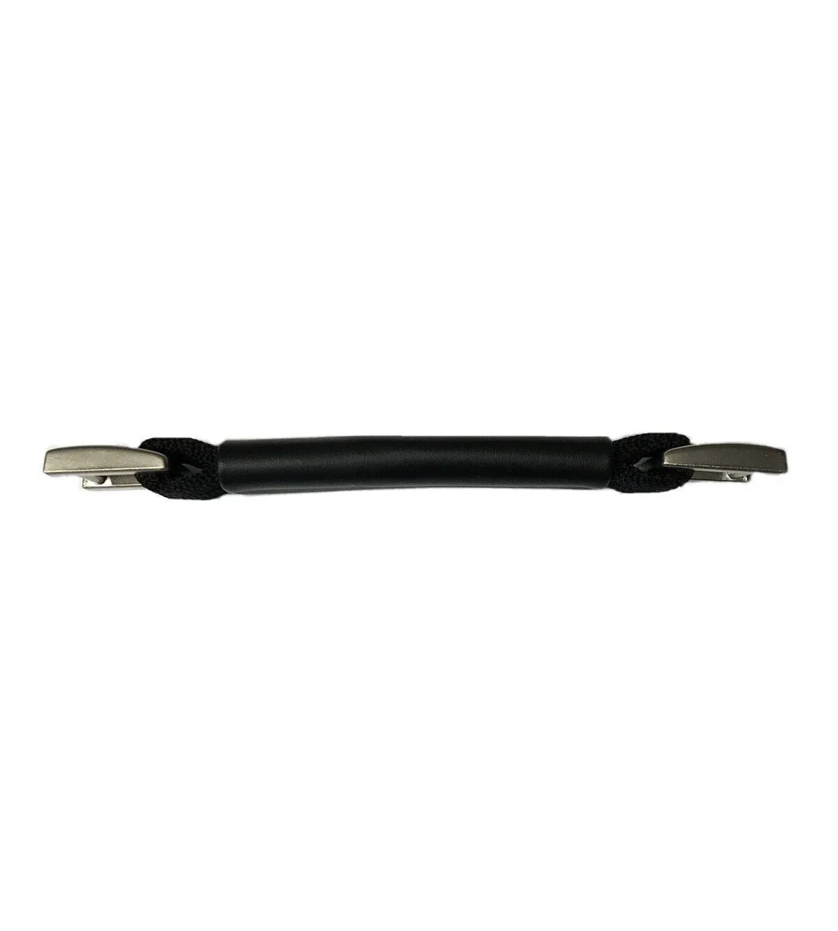 Black Vinyl Webbing Handle With Nickel Hardware - 7 1/2"