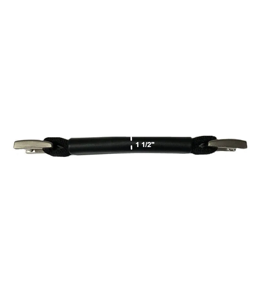 Black Vinyl Webbing Handle With Nickel Hardware - 7 1/2"