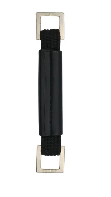 Black Vinyl Webbing Handle With Nickel Hardware - 7 1/2"