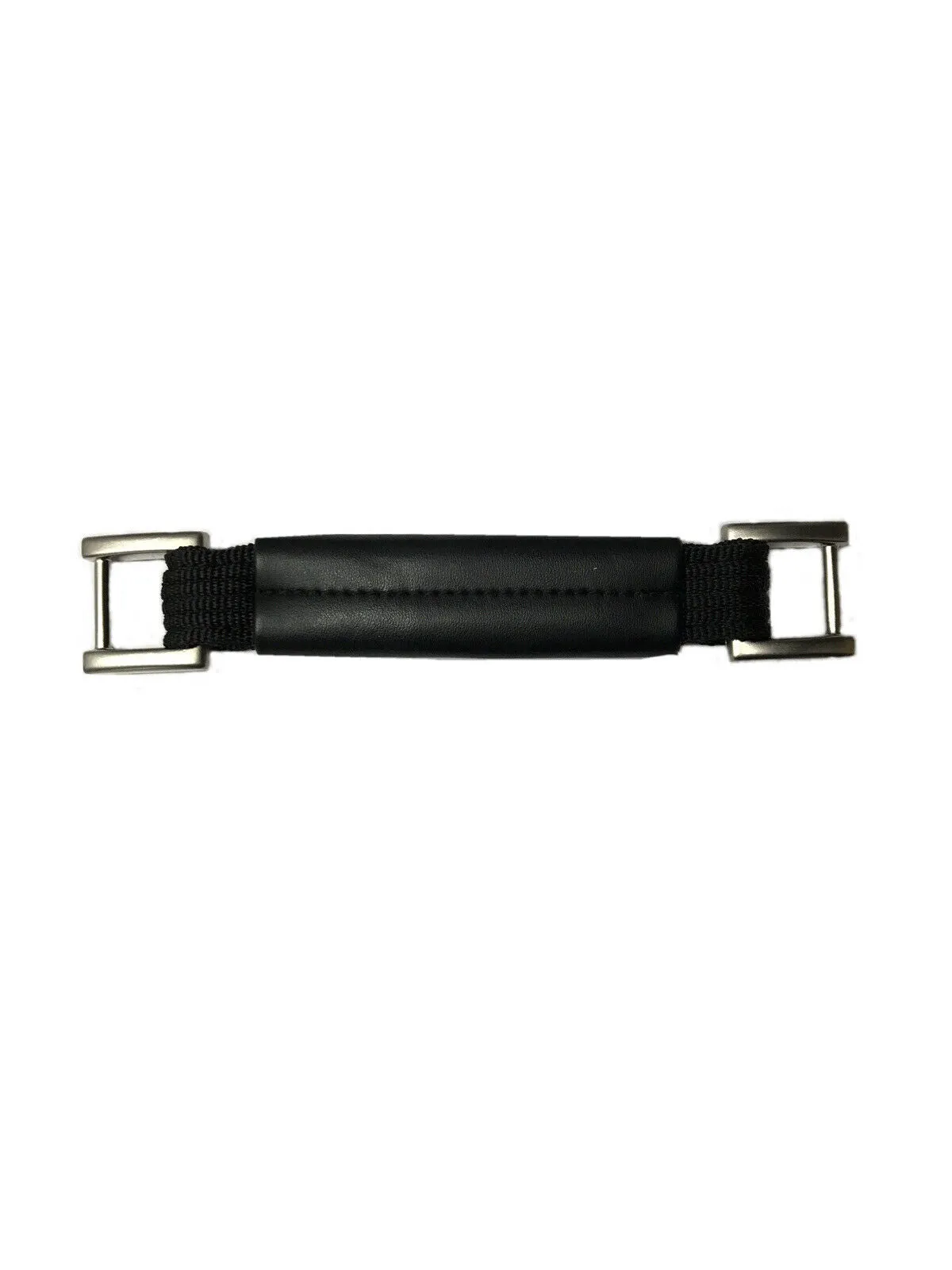 Black Vinyl Webbing Handle With Nickel Hardware - 7 1/2"