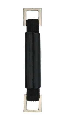Black Vinyl Webbing Handle With Nickel Hardware - 7 1/2"