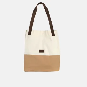 Block Tote Bag - Beige