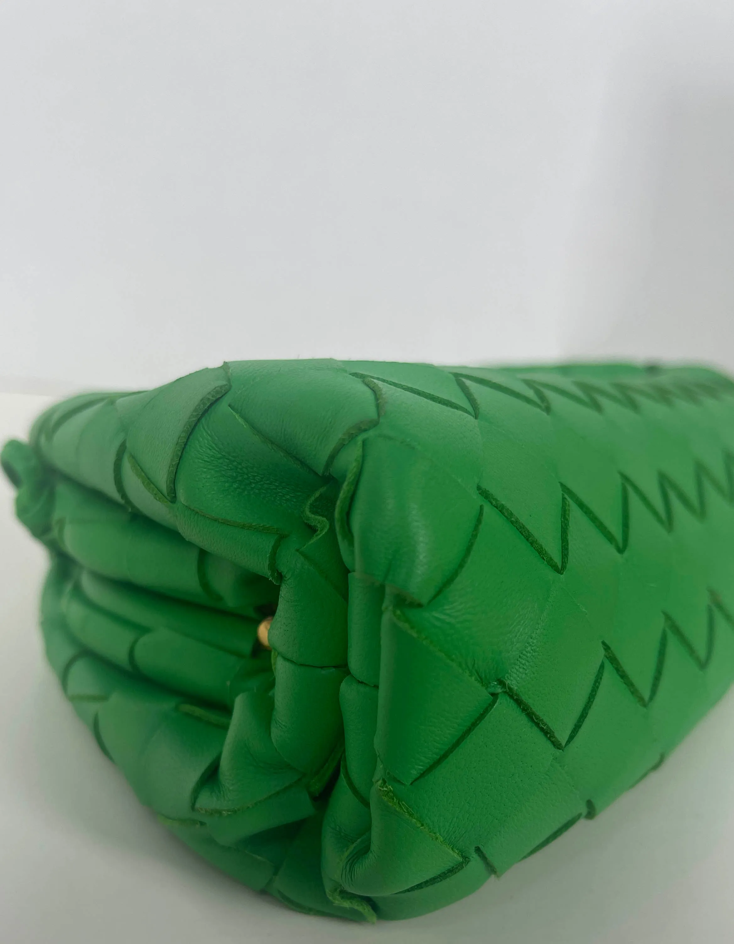 Bottega Veneta Green Intrecciato Leather The Mini Pouch Crossbody Bag
