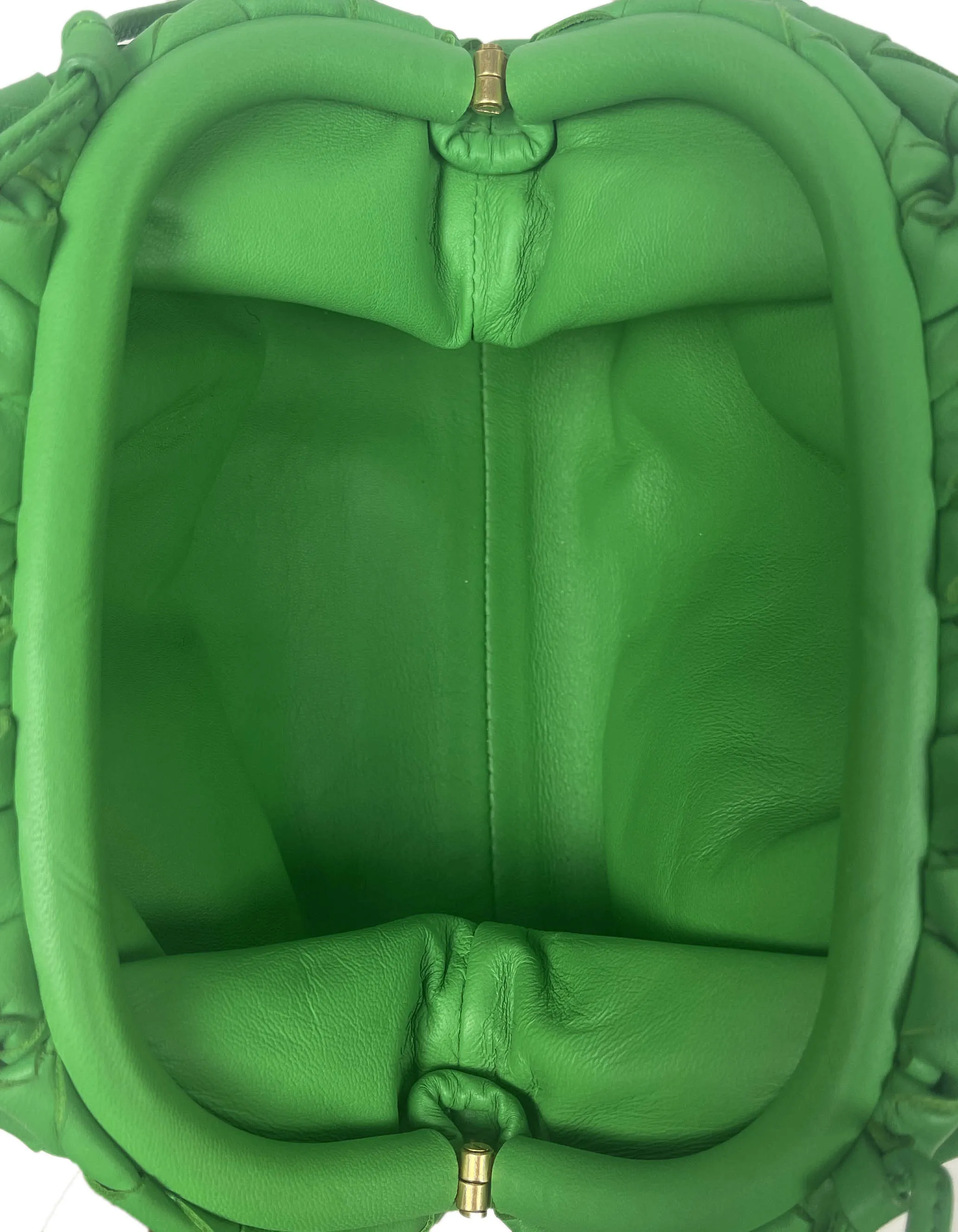 Bottega Veneta Green Intrecciato Leather The Mini Pouch Crossbody Bag